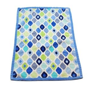 Baby Boom Blue Green White Diamond Geometric Soft Plush Baby Blanket Toddler